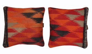 Handwoven Flame Kilim Cushion