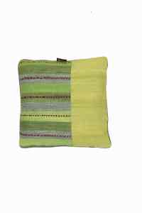 MG-12-45x45 Coussin Kilim Patchwork Vert Tissé à la Main