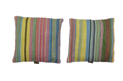 MG-85-45x45 Mehrfarbige gestreifte Kilim-Kissen