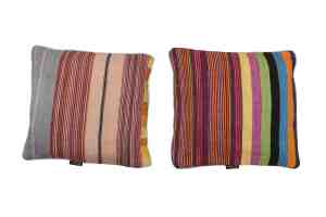 Çizgili Çok Renkli Kilim Yastık