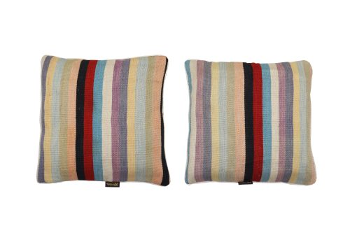 Pastel Striped Kilim Cushion Cover