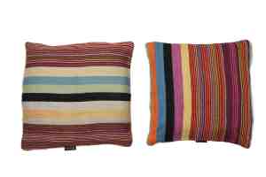 Çok Renkli Çizgili Kilim Yastık Kılıfı
