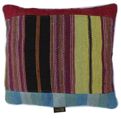 Coussin en kilim tissé à la main multicolore