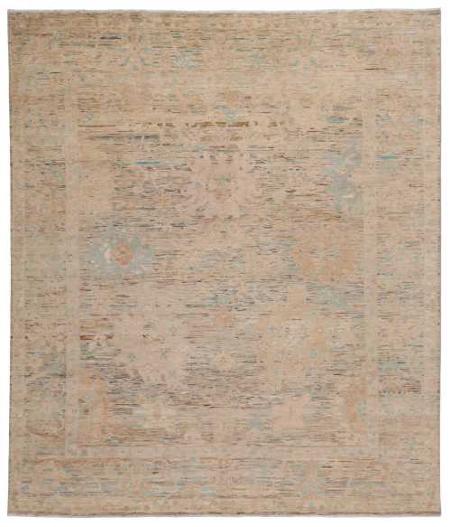 16428-302x250cm Authentique tapis fait main en laine Art Déco