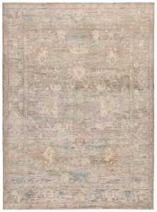 Elegante Alfombra Afghan Art Deco de Lana Tejida a Mano