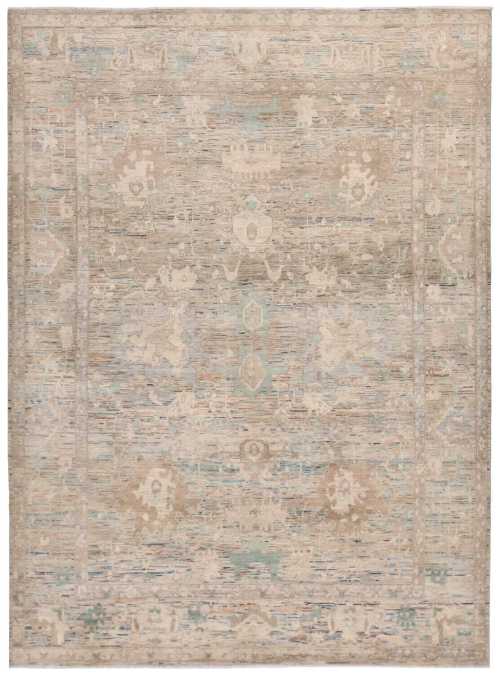 Tapis en laine afghan Art Déco élégamment noué à la main