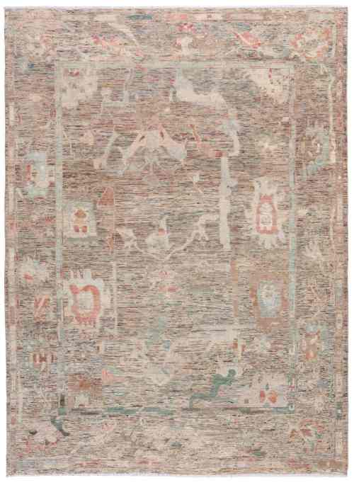 Tapis en laine Art Déco afghan élégamment noué à la main