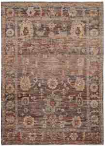 19746-352x252cm1 Elegant afghansk Art Deco håndlavet område tæppe