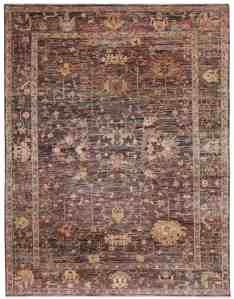 2159-345-248cm1 Handknuten geometrisk afghansk Art Deco ullmatta