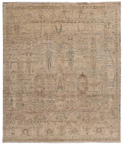 AQ44-300x246cm Tapis géométrique Art Déco fait à la main