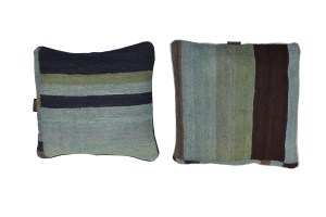 Sage Randigt Kelim Kuddfodral | Afghan Ull