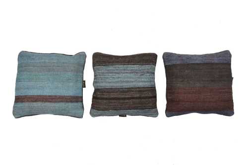 MG-218-45x45 El dokuması Şerit Kilim Yastık Kılıfı