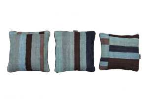Handwoven Blue Stripe Kilim Cushion Cover