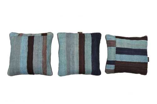 Handwoven Blue Stripe Kilim Cushion Cover