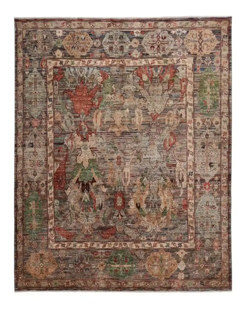 Art-Deco Tapis géométrique Art Déco fait à la main