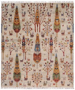 13571-298x253cm1 Handgemaakt Afghaans Nomad Natuurlijk Tapijt