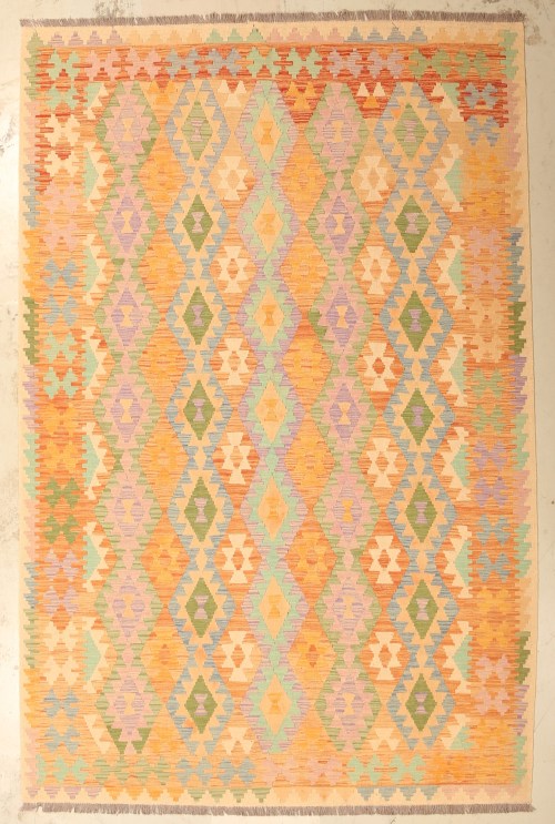 Handmade Geometric Traditional Afghan Kelim Wool Rug