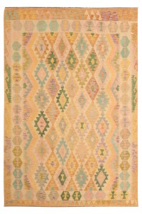 19603-291x195cm Magnifique tapis kilim traditionnel en laine Ghazni tissé à la main