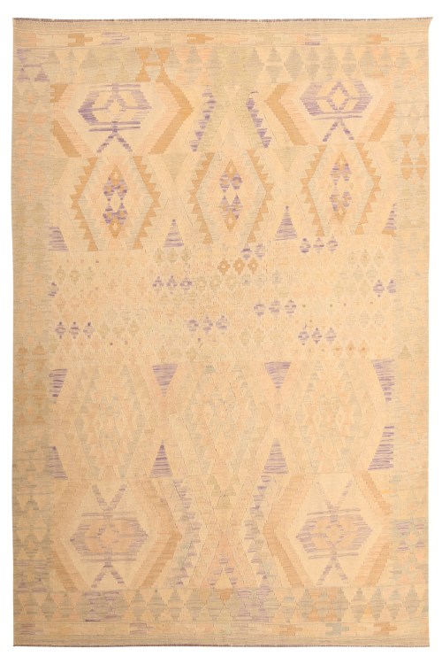 Éblouissant tapis kilim en laine traditionnelles de Ghazni tissé à la main