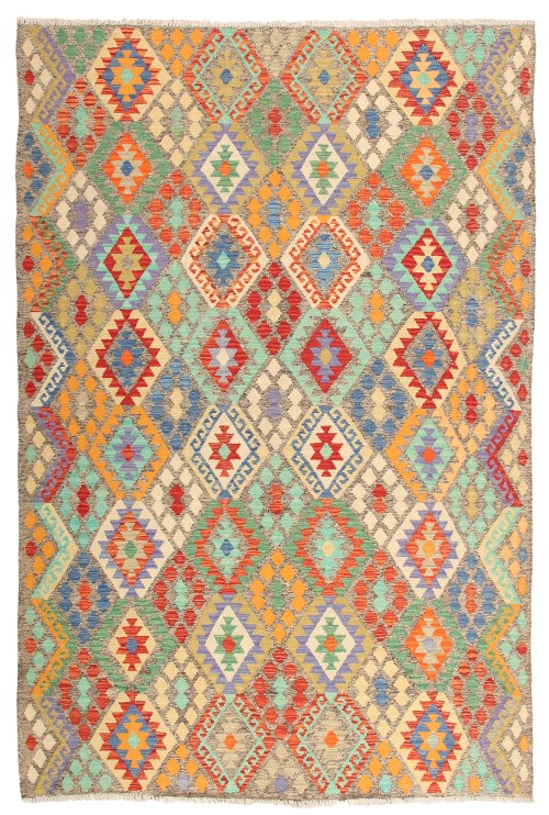 Handmade Geometric Traditional Afghan Kelim Wool Rug