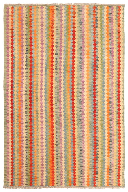 2322-300x199cm Afghan Oriental wool carpet Handmade Kelim Rug