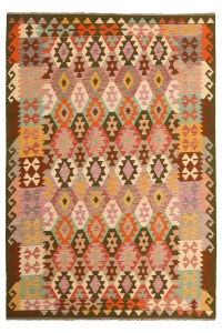26659-303x209 cm Traditioneel Uniek Handgemaakt Ghazni Wol Kilim Tapijt