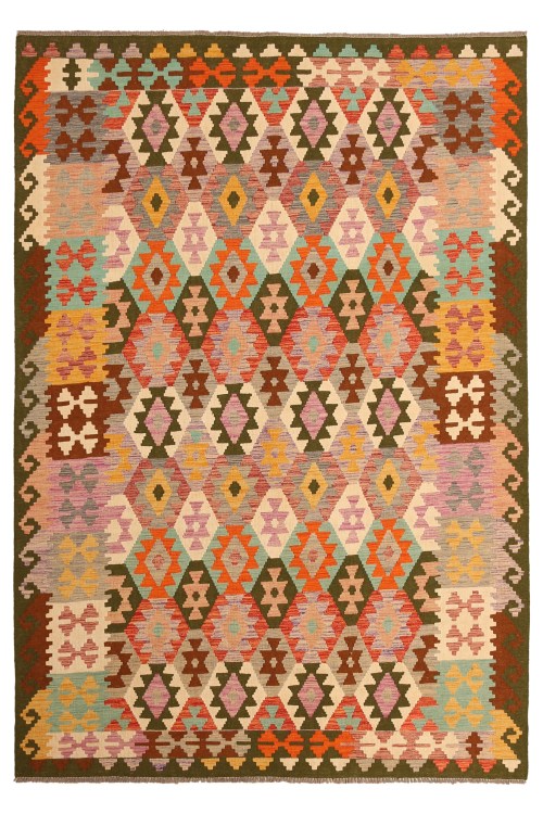 Traditioneel Uniek Handgemaakt Ghazni Wol Kilim Tapijt