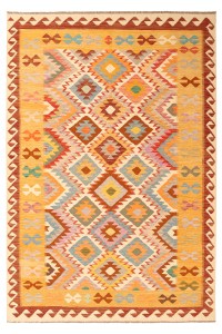 26671-298x200cm Tapis kilim en laine tribal afghan fait à la main d'origine