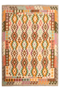 Tapis Kilim tribal en laine afghane fait main