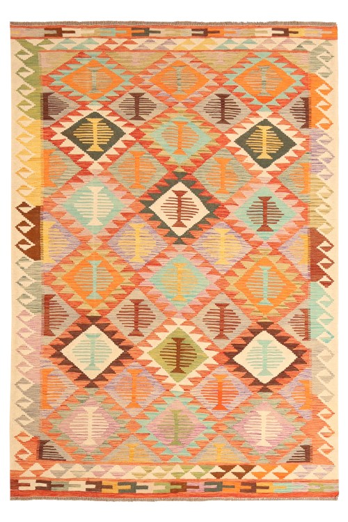 Handmade Afghan Traditional Kelim Wool Rug 