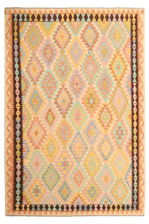 27449-305x207cm Authentieke Traditionele Tribale Handgemaakte Wol Kilim Vloerkleed