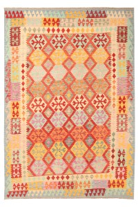 27502-308x207cm Prachtig Tapijt Handgeweven Kelim Wol Oosters tapijt