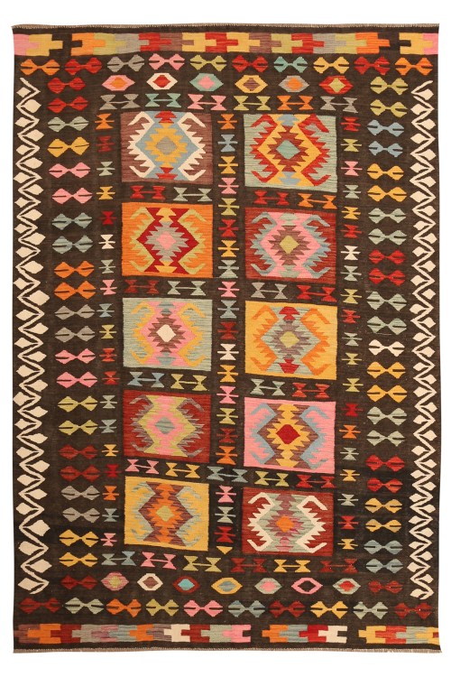 27525-293x200 cm Origineel Handgemaakt Afghaanse Tribale wol kilim Tapijt
