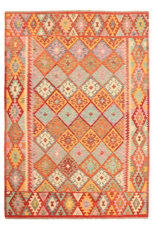 Handgemaakte Traditionele Tribale Geometrische Platweef Tapijt