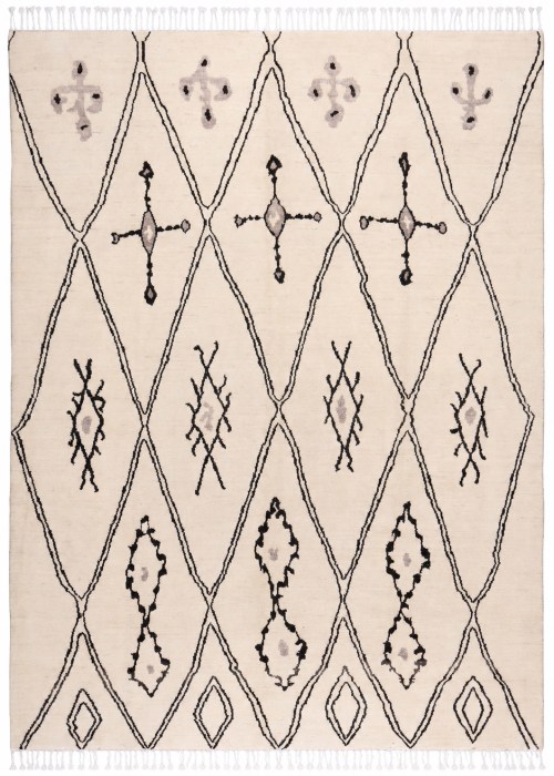 Handmade Afghan Beige Berber Rug
