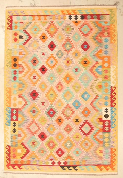 Handgemaakte Traditionele Tribal Geometrische Vloerkleed