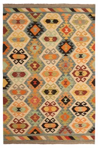 Tapis Kelim traditionnel Ghazni en laine tissée à la main exclusif