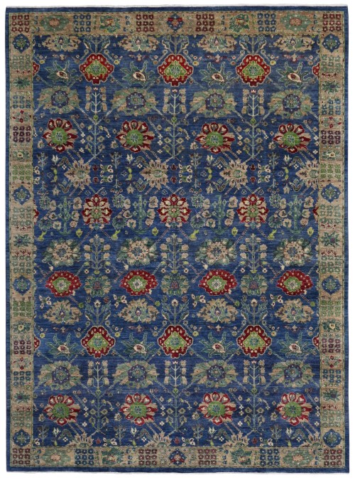 Hand-Knotted Afghan Farhan Ziegler Vibrant Rug