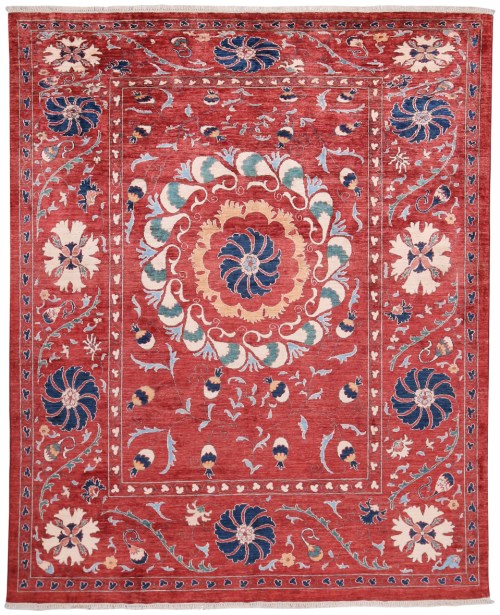 Authentic Afghan Hand-Knotted Suzani Rug