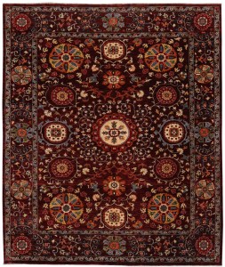 Tapis de luxe Afghan Suzani noué à la main