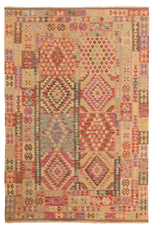 7129-297x199 cm Handgeweven Traditionele Kelim Vloertapijt Wol Tapijt