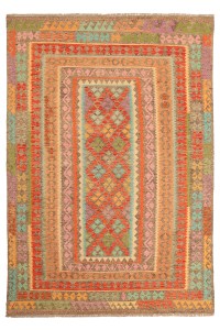 8146-298x210cm Afghaanse Oosterse wollen tapijt Handgemaakte Kelim Vloerkleed