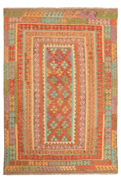 8146-298x210cm Afghaanse Oosterse wollen tapijt Handgemaakte Kelim Vloerkleed