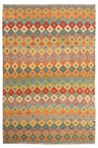 8385-301x202 cm Traditioneel Uniek Handgemaakt Ghazni Wol Kilim Tapijt