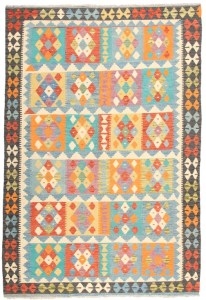 Handmade Geometric Traditional Afghan Kelim Wool Rug