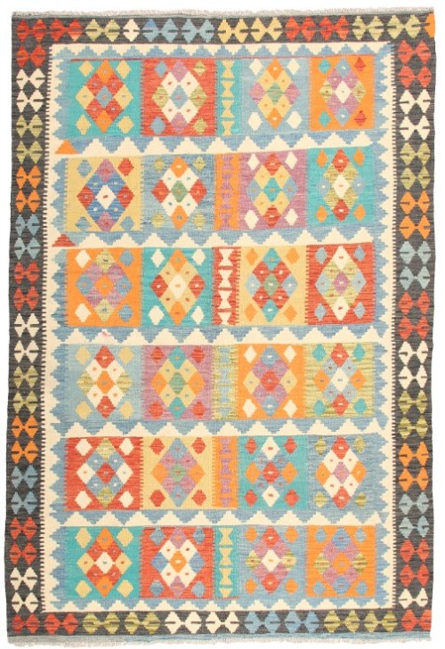 Handmade Geometric Traditional Afghan Kelim Wool Rug