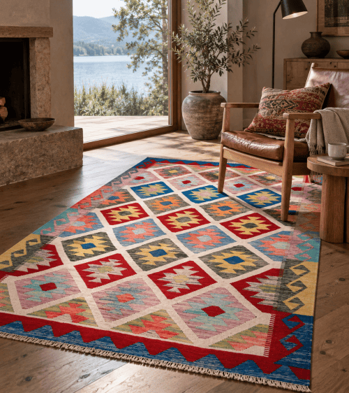 Exclusive Tribal Traditional Handmade Wool Kilim Rug