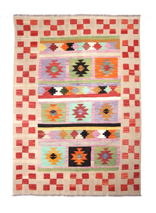 Traditional Handmade Tribal Gazni Wool Rug Kelim Carpet